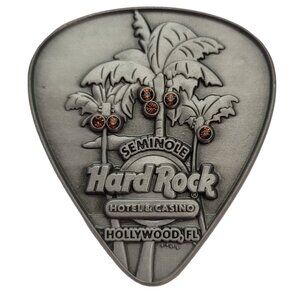 Hard Rock Cafe Seminole Hotel Casino Hollywood, FL Pewter Guitar Pick Pin E725